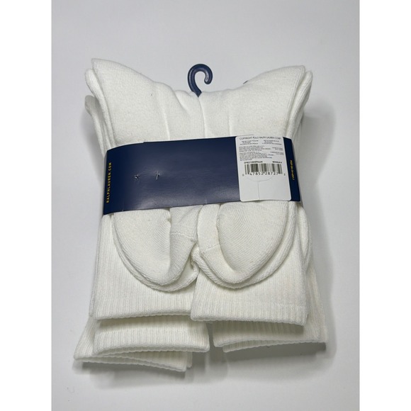 Polo Ralph Lauren Men 6 Pairs Classic Sport White Crew Socks Cushioned 10-13 - Picture 3 of 5